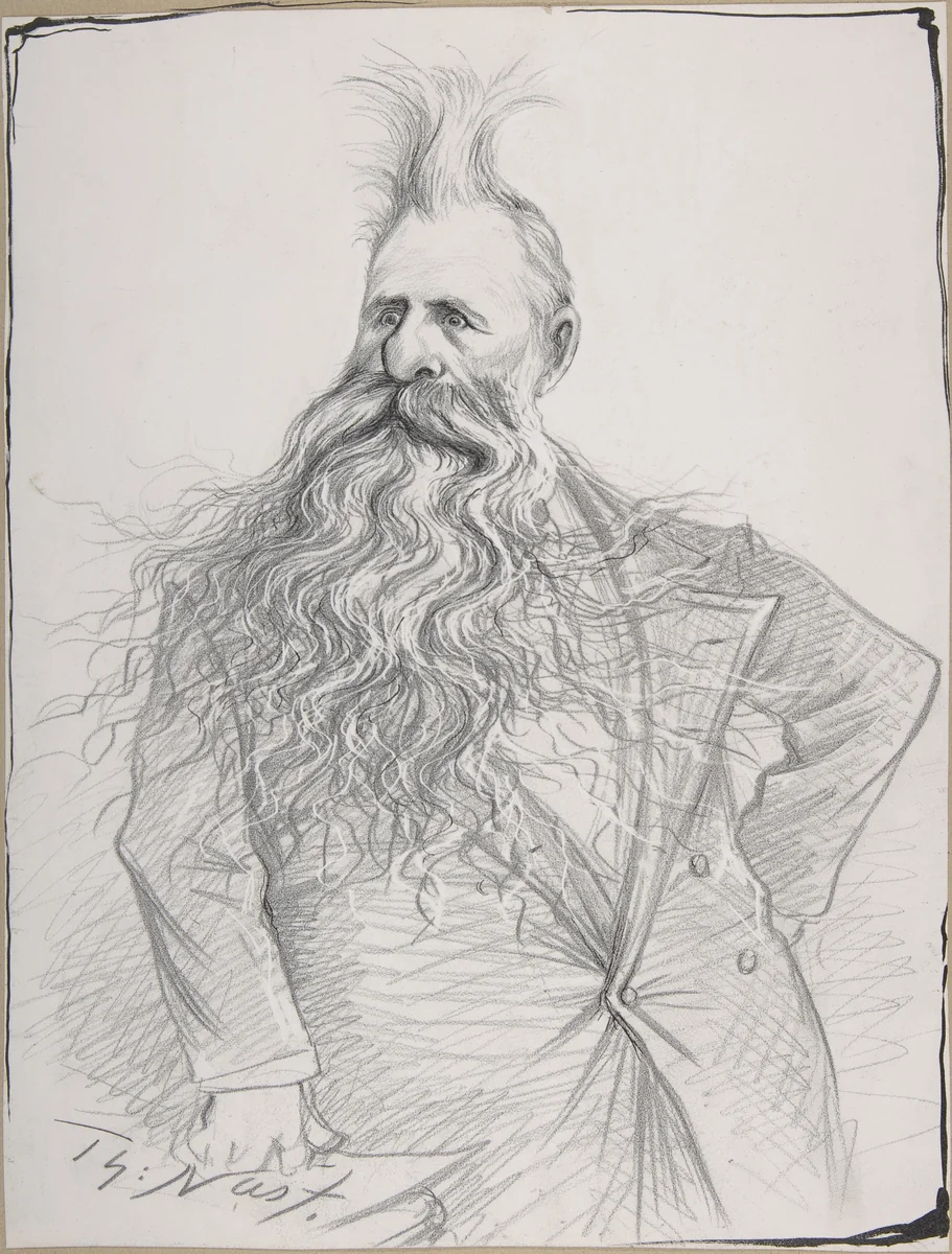 Senator Dolph of Oregon (Joseph Norman Dolph) by Thomas Nast, drawing, 1889-1899