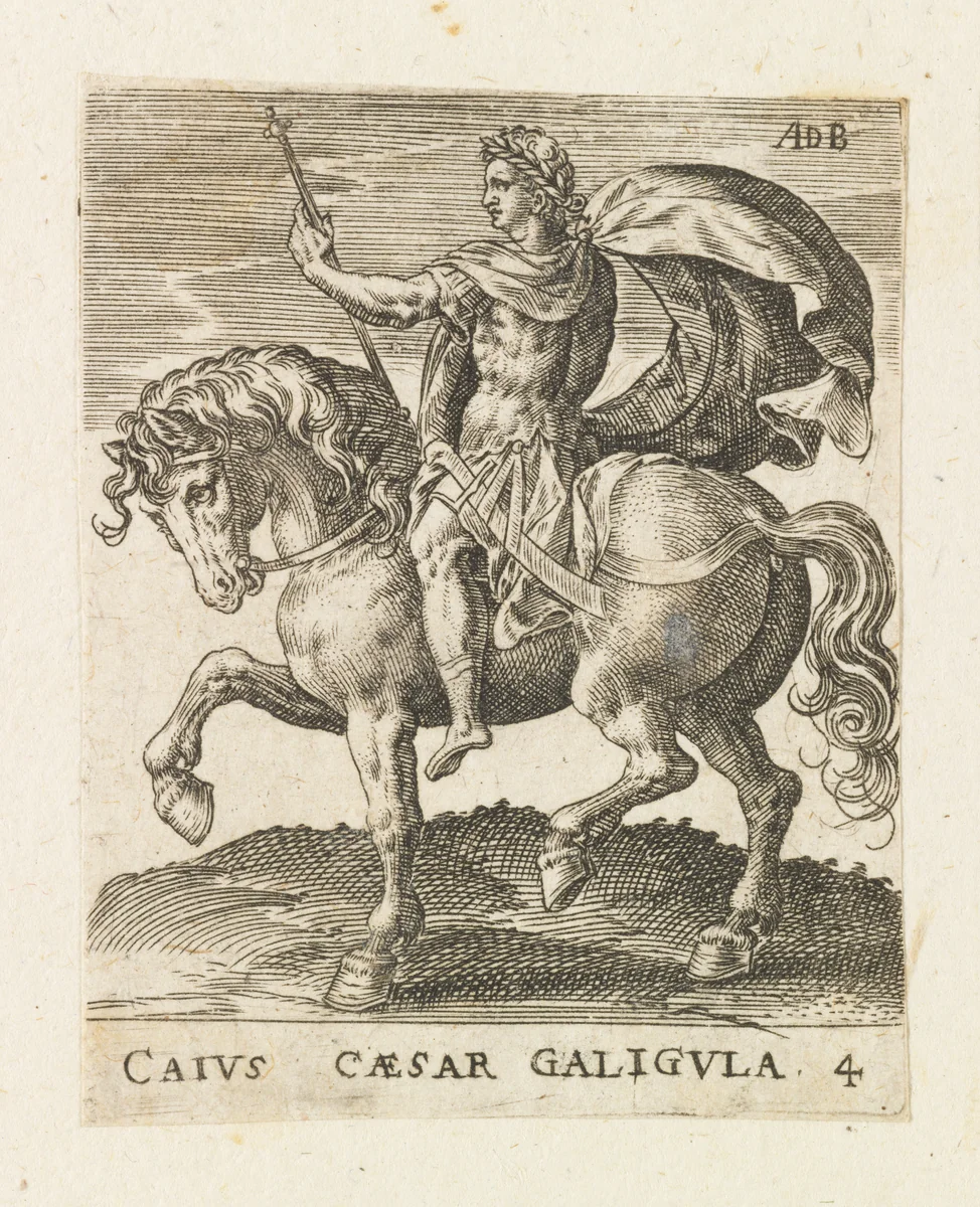 Caius Caesar Galigula, from "Twelve Caesars on Horseback" by Abraham de Bruyn, print, 1565-1587