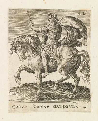 Caius Caesar Galigula, from "Twelve Caesars on Horseback" by Abraham de Bruyn, print, 1565-1587