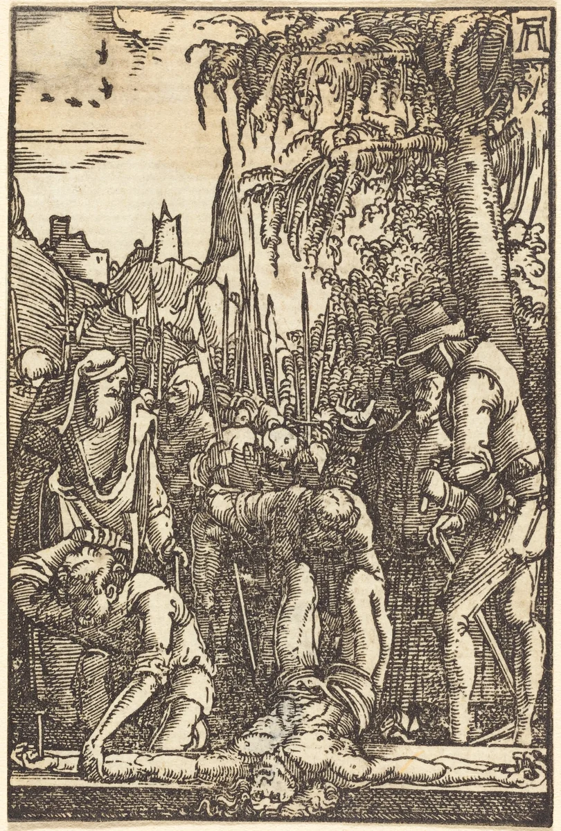 Christ Nailed to the Cross by Albrecht Altdorfer, print, 1513