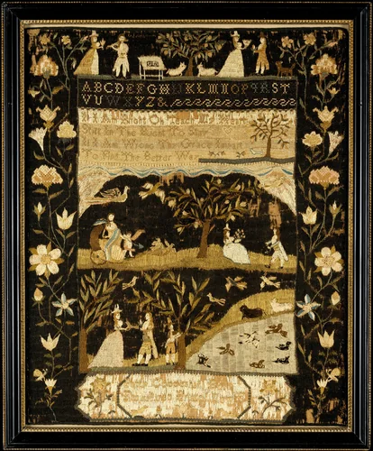 Sampler by Martha Coggeshall, artwork, 1789-1792