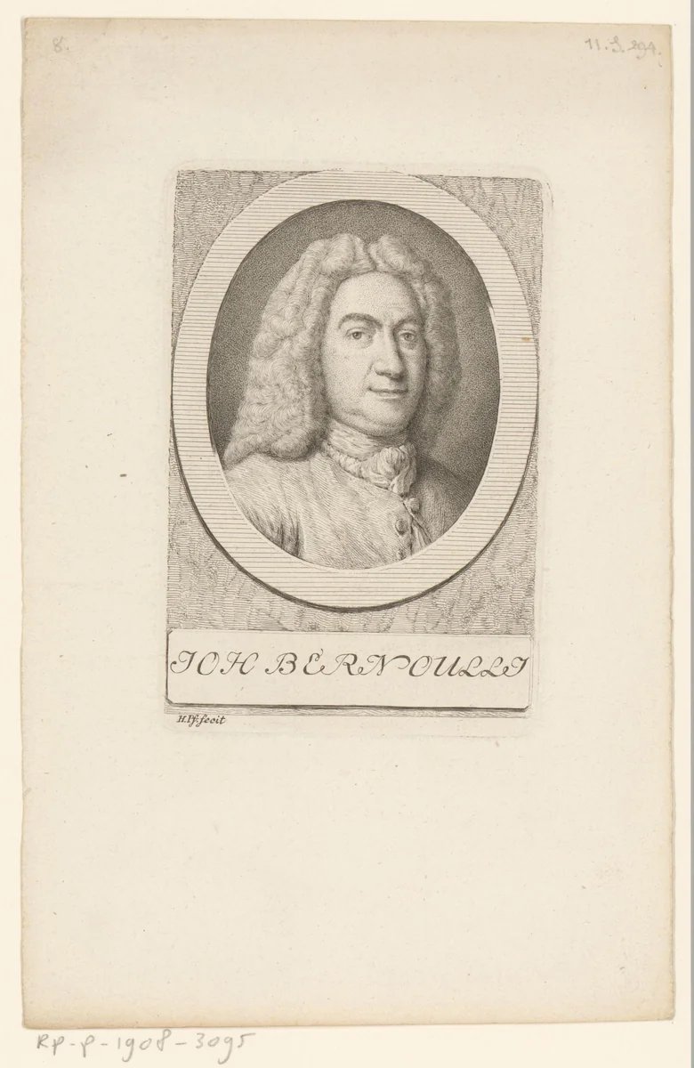 Portret van Johann Bernoulli (I) by Heinrich Pfenninger, print, 1759-1815