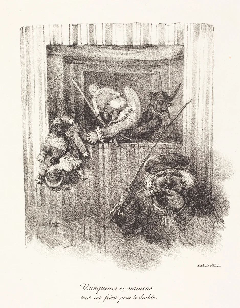 Vainqueurs et vaincus, tout est fricot pour le diable (The Vanquishers and the Vanquished, All Food for the Devil) by Nicolas Toussaint Charlet, print, 1822