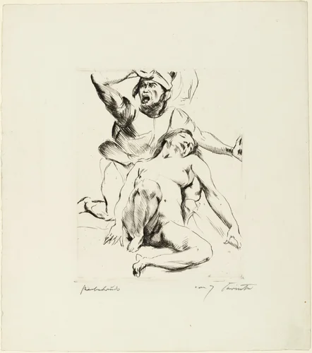 Theseus and Ariadne II (Theseus und Ariadne II) by Lovis Corinth, print, 1914