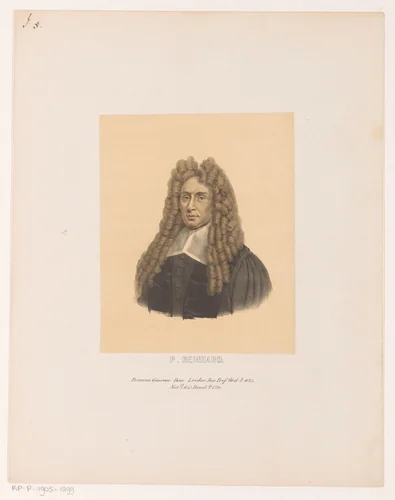 Portret van P. Reinhard by Leendert Springer, print, 1850