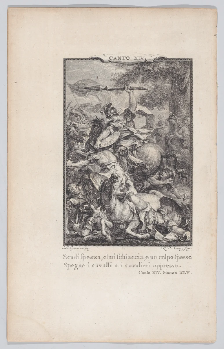 Canto 14, Stanza 45, from "Orlando Furioso" by Nicolas de Launay, print, 1774