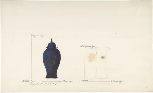 Design for Two Vases by anonymous, drawing, 1765-1790