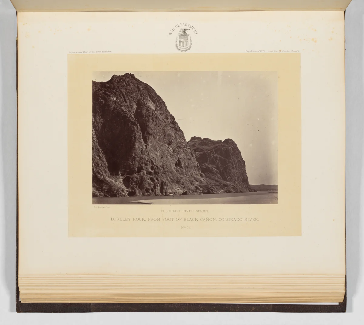 Loreley Rock, From Foot of Black Cañon, Colorado River by Timothy O'Sullivan, photograph, 1871