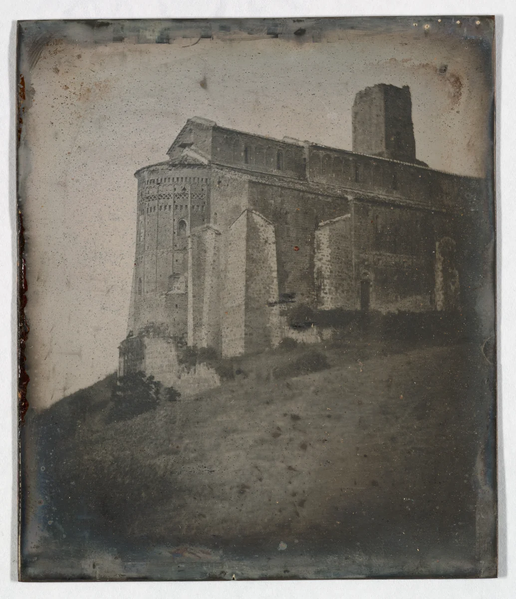 Apse, Basilica San Pietro, Toscanella (Tuscania) (43. Toscanella. Eglise de S. Pietro. Apside.) by Joseph-Philibert Girault de Prangey, photograph, 1842