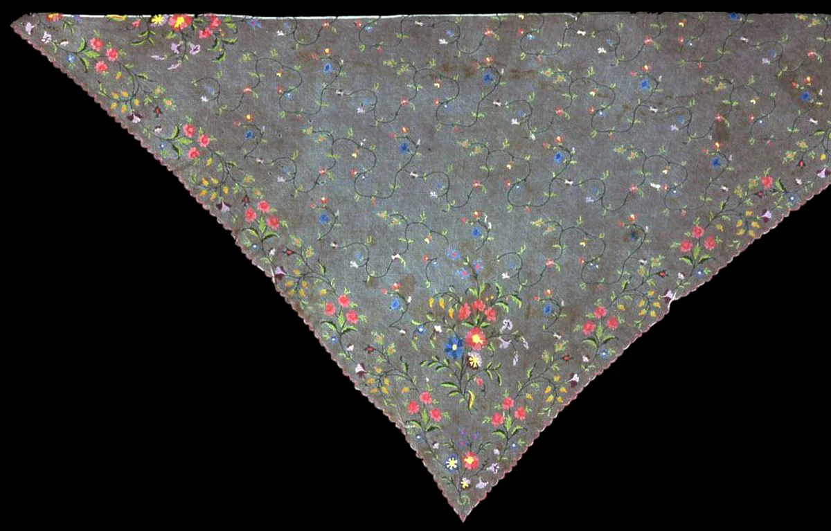 Shawl (Incomplete) by Probably France, textile, 1825-1875