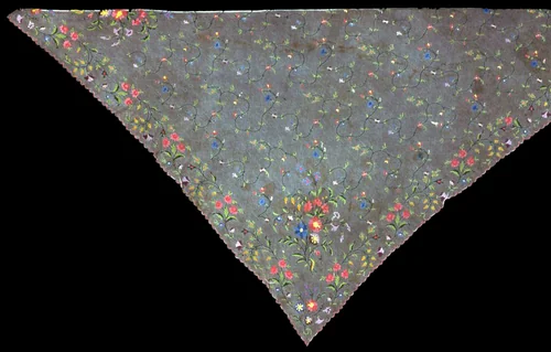 Shawl (Incomplete) by Probably France, textile, 1825-1875