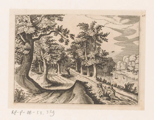 Overval op een landweg by anonymous, print, 1620