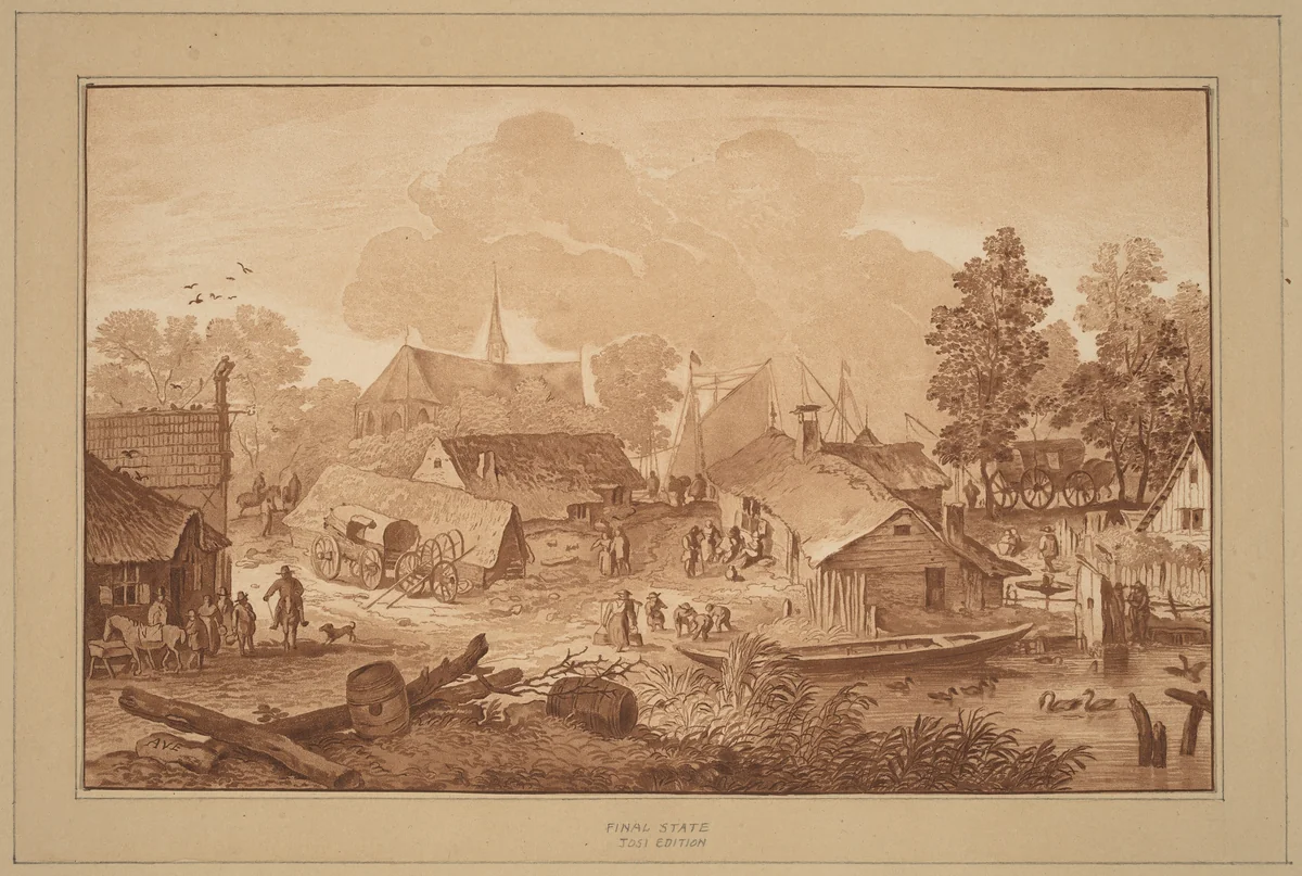 Village with Pond by Cornelis Ploos van Amstel
Cornelis Brouwer
Allart van Everdingen, print, 1782