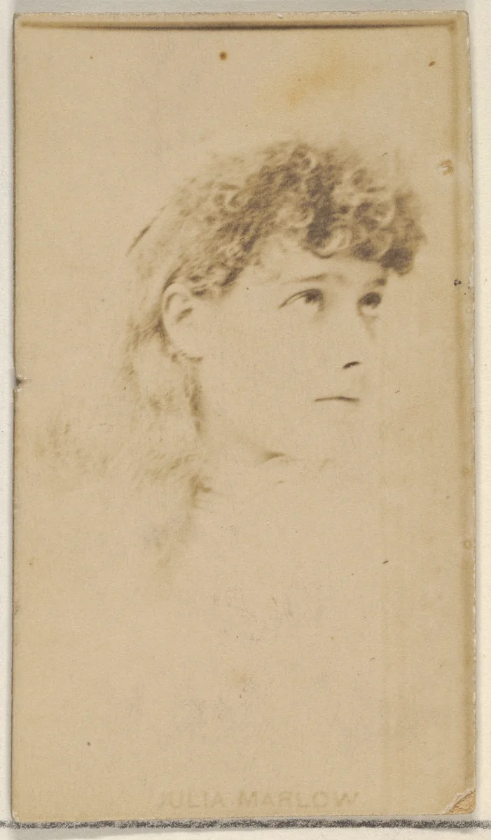 Julia Marlow, from the Actors and Actresses series (N45, Type 8) for Virginia Brights Cigarettes by Allen & Ginter, photograph, 1885-1891