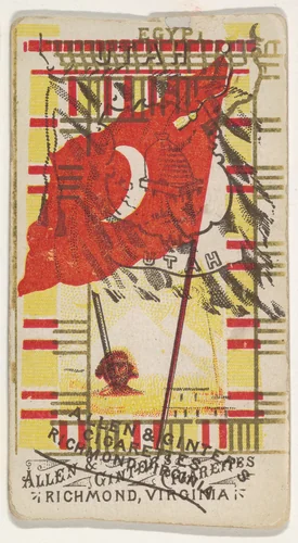 Egypt and Utah (double-printed card), from Flags of All Nations, Series 1 (N9) for Allen & Ginter Cigarettes Brands by Allen & Ginter, print, 1887