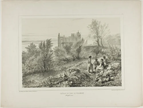 The Château of Count Woronzoff, Aloupka, Crimea, August 12, 1837 by Denis Auguste Marie Raffet, print, 1840