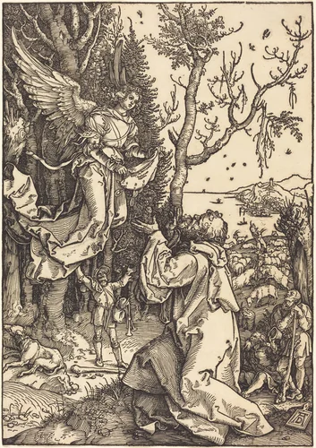 Joachim and the Angel by Albrecht Dürer, print, 1504