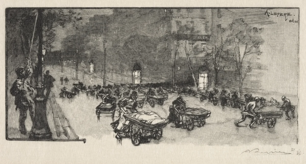 Le Boulevard, au coin du Fauborg Montmartre by Auguste Louis Lepère, print, 1890