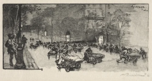 Le Boulevard, au coin du Fauborg Montmartre by Auguste Louis Lepère, print, 1890