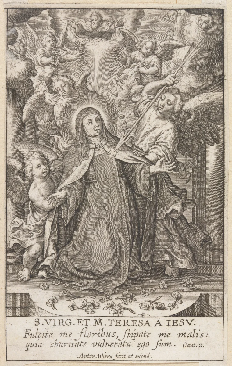 St. Theresa by Antonius Wierix III, print, 1609-1627