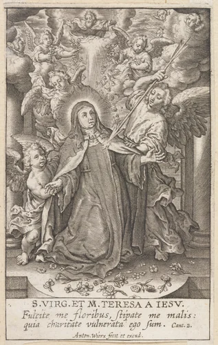 St. Theresa by Antonius Wierix III, print, 1609-1627