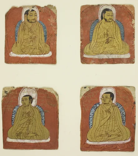 Four Miniature inscribed portraits of four Lamas by Tibet Central Tibet, other, 1301-1400