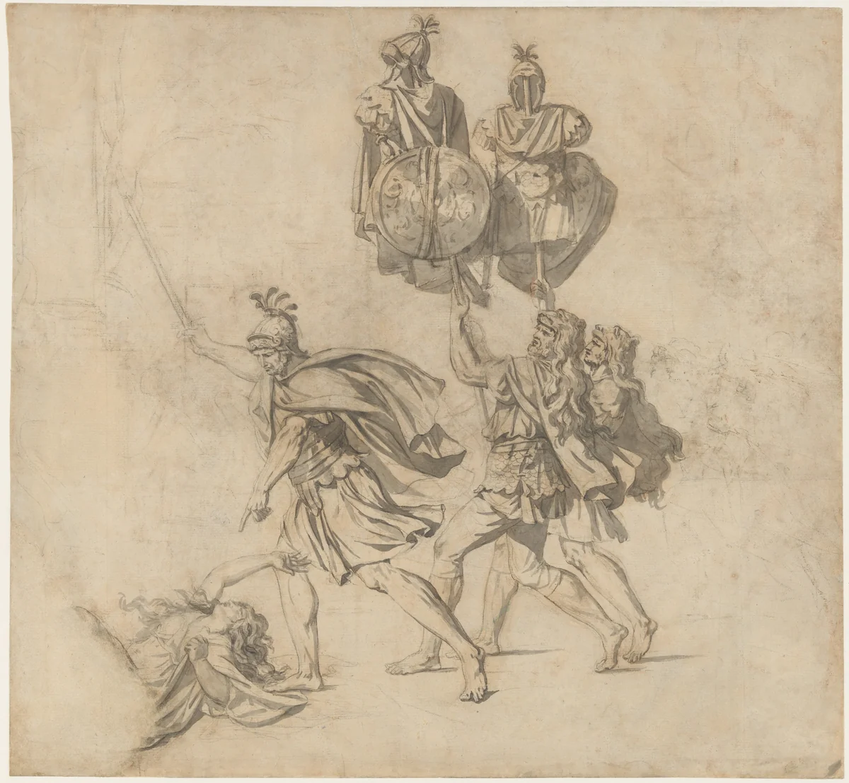 The Death of Camilla by Jacques-Louis David, drawing, 1776-1786