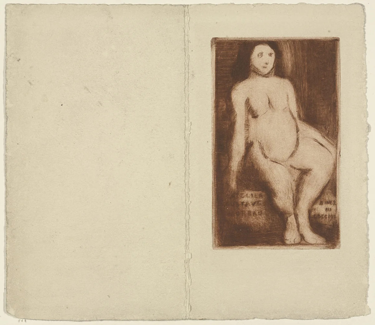 Seated Nude by Georges Rouault, print, 1910