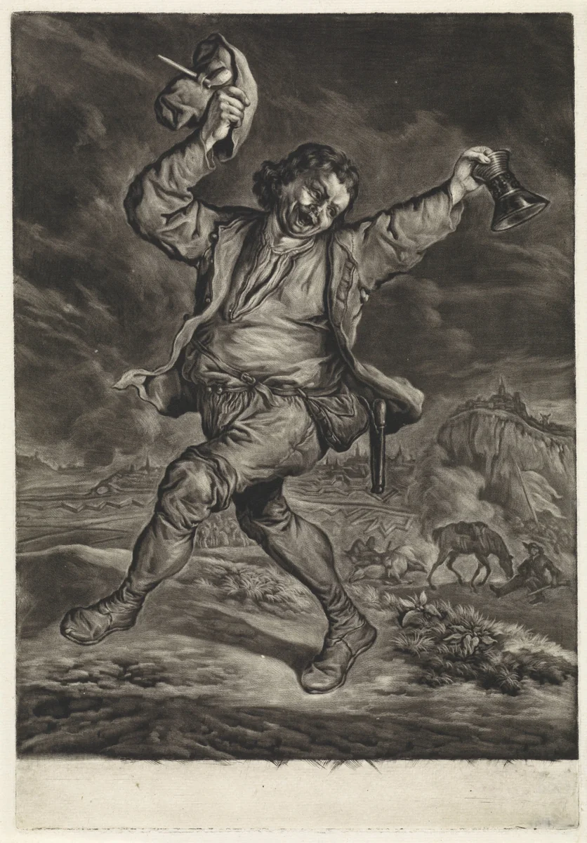 De vrolijke patriot by Cornelis Dusart, print, 1695