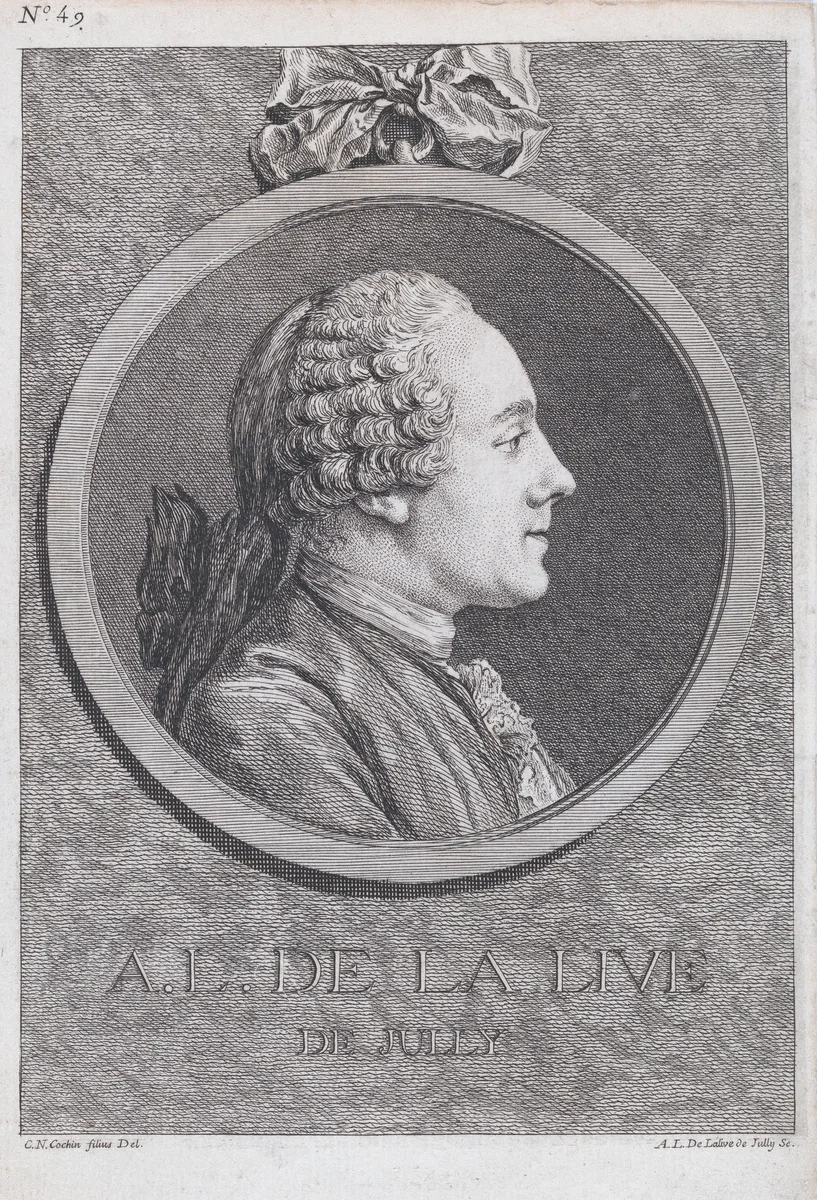 Portrait of La Live de Jully by Ange Laurent de La Live de Jully, print, 1740-1780