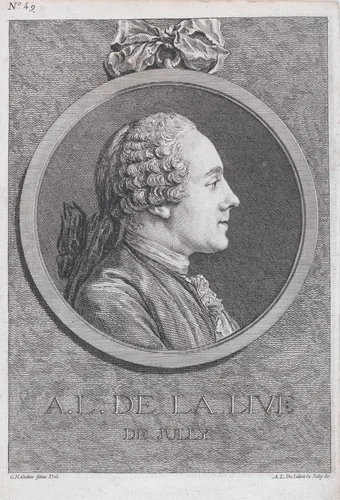 Portrait of La Live de Jully by Ange Laurent de La Live de Jully, print, 1740-1780