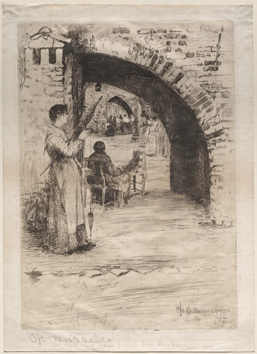 Net Makers by Otto H. Bacher, print, 1881