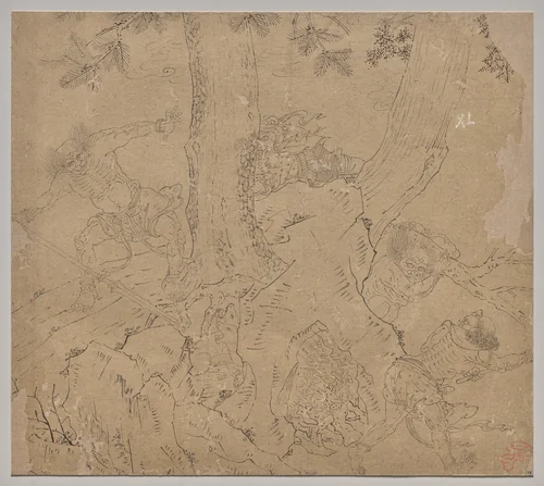 Album of Daoist and Buddhist Themes: Search the Mountain: Leaf 46 by Unknown, painting, 1200-1299