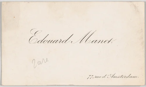 Edouard Manet, calling card by anonymous, print, 1851-1883
