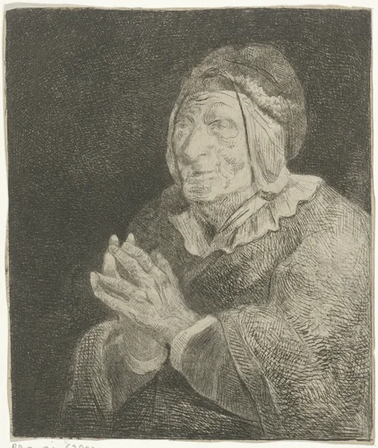 Oude vrouw by Jacobus Ludovicus Cornet, print, 1832