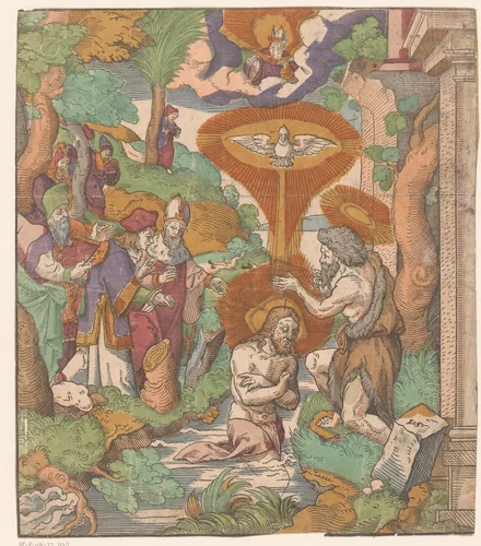 Doop van Christus by Virgilius Solis, print, 1524-1562