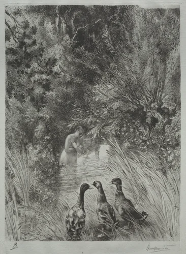 The Surprised Ducks by Félix Bracquemond, print, 1882