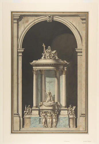 Design for a Pulpit by Louis Gustave Taraval, drawing, 1750-1794