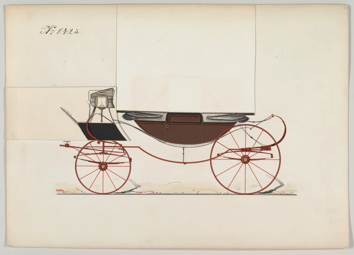 Landau #942a by Brewster & Co., drawing, 1850-1860