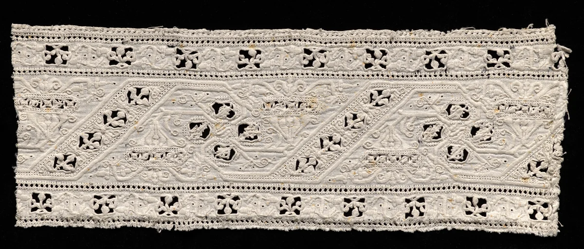 Needlepoint (Cutwork) Lace Insertion by Unknown, textile, 1500-1599