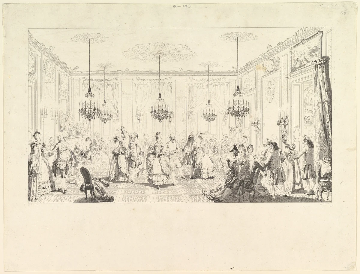 Le Bal Paré by Antoine-Jean Duclos, print, 1774