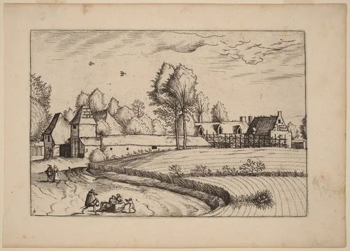 Country Houses by Johannes van Doetechum; Lucas van Doetechum; Master of the Small Landscapes, print, 1676