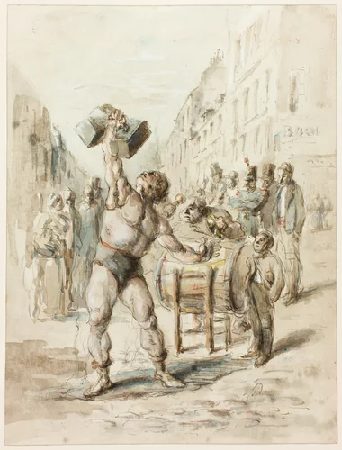 The Weight Lifter by Honoré-Victorin Daumier, painting, 1845-1855