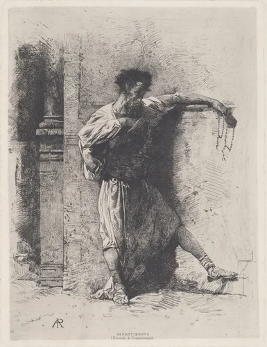 Abbrutimento (Ricordo di Constantinopoli) [Brutalization (Souvenir of Constantinople)] by Alberto Pasini, print, 1870