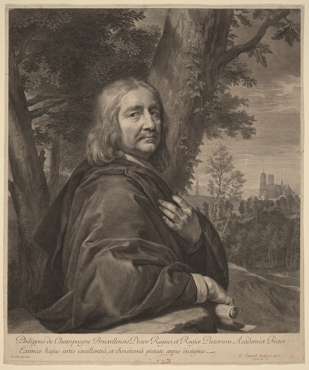 Philippe de Champaigne by Gerard Edelinck, print, 1676