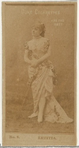 Card Number 8, Letitia, from the Actors and Actresses series (N145-6) issued by Duke Sons & Co. to promote Duke Cigarettes by W. Duke, Sons & Co., photograph, 1880-1889
