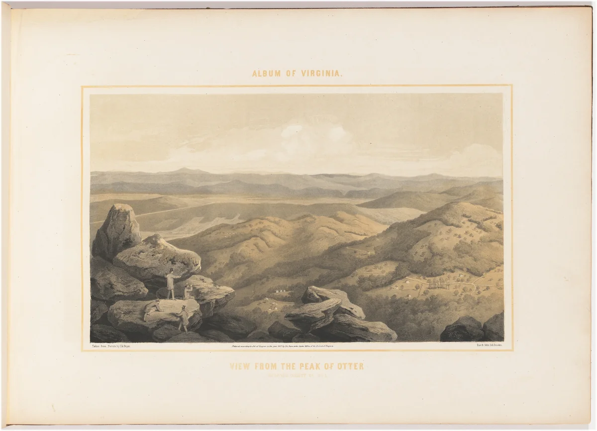 View from the Peak of Otter, No. 1 by Woldemar Rau, print, 1857