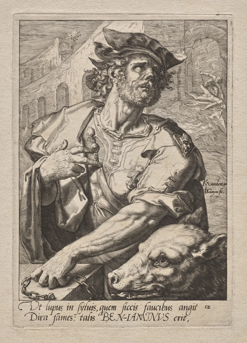 Plate 12: Benjamin by Jacob de Gheyn II, print, 1584-1594