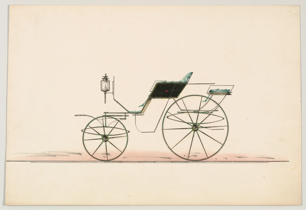 Phaeton (unnumbered) by Brewster & Co., drawing, 1865-1875