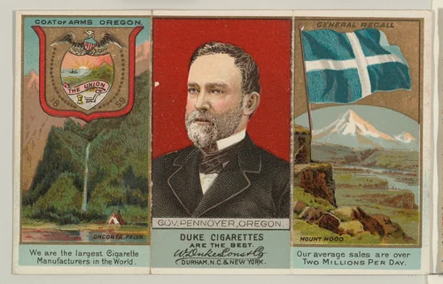 Governor Pennoyer, Oregon, from "Governors, Arms, Etc." series (N133-2), issued by Duke Sons & Co. by W. Duke, Sons & Co., print, 1885-1892